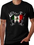 Mexican Flag Butterfly Graphic T-Shirt