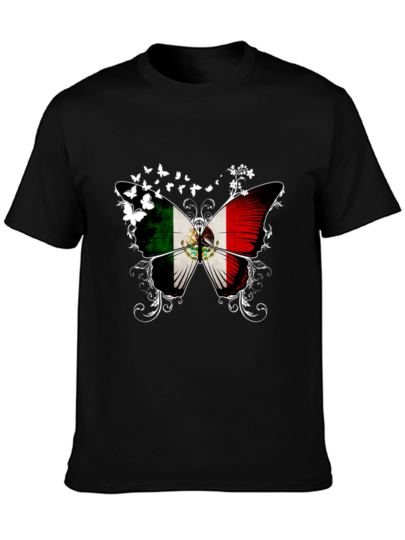 Mexican Flag Butterfly Graphic T-Shirt
