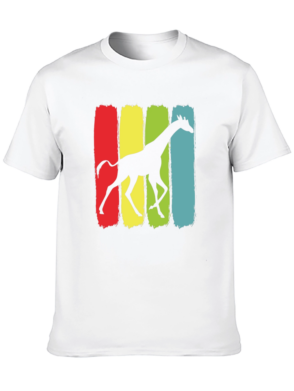 Giraffe Silhouette Graphic Print Black T-Shirt