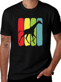Giraffe Silhouette Graphic Print Black T-Shirt