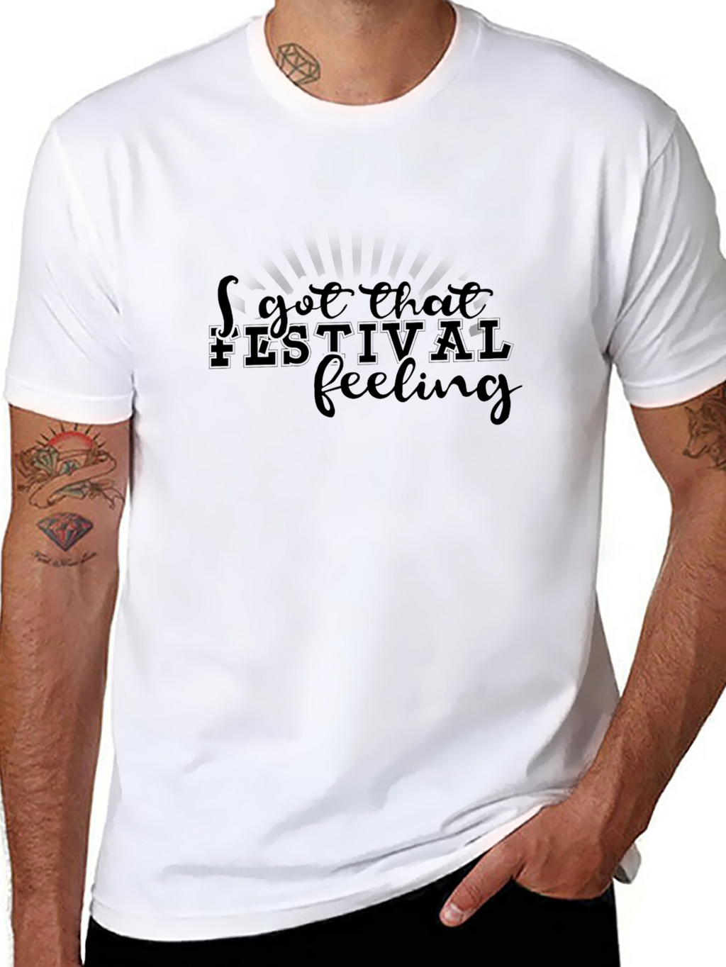 Festival Feeling Black Graphic Tee