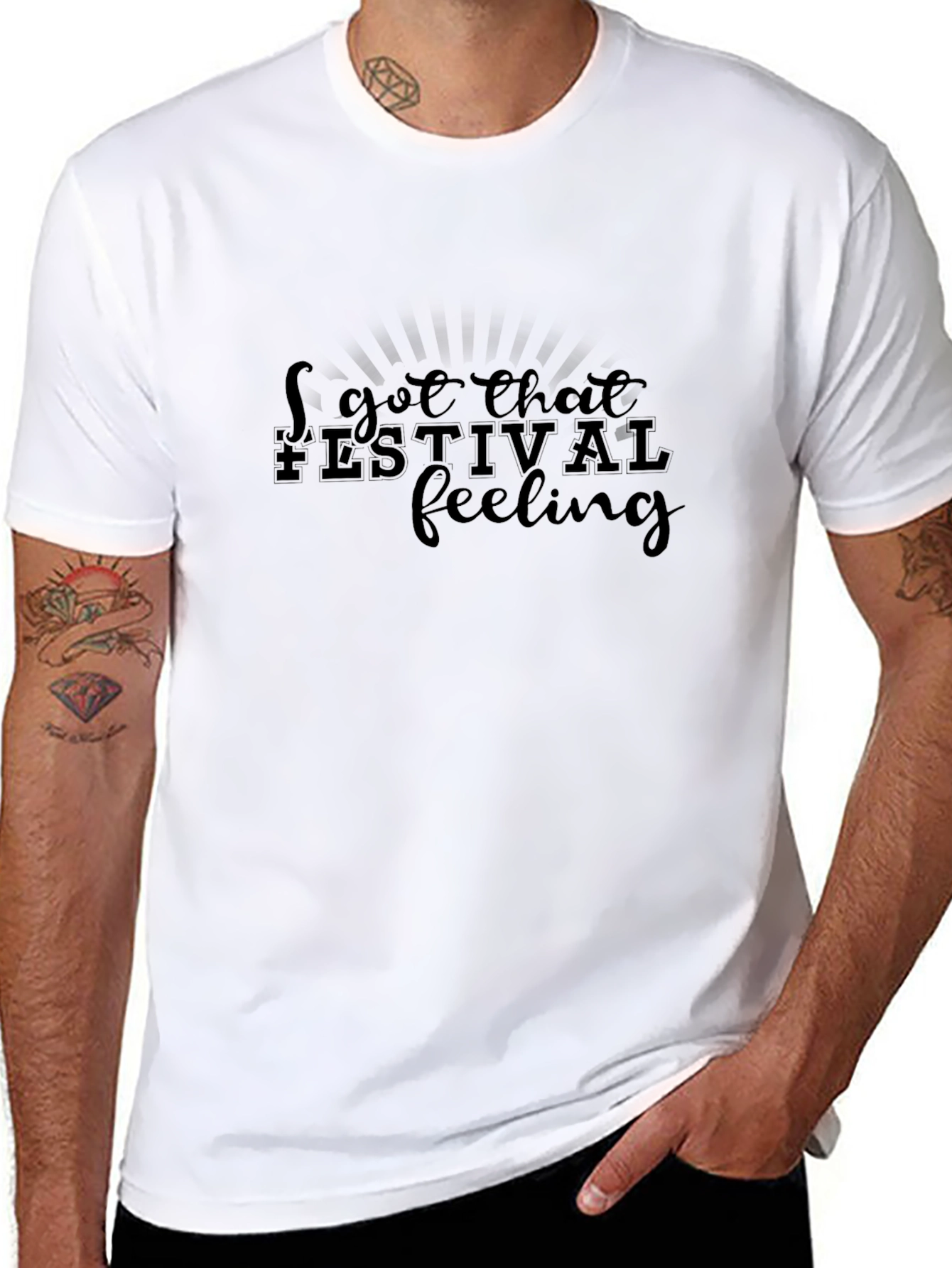 Festival Feeling Black Graphic Tee
