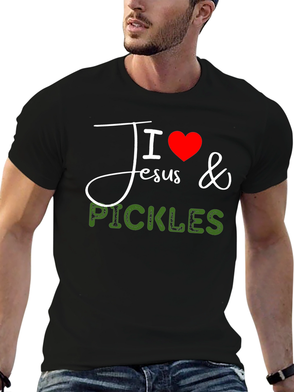 I Love Jesus & Pickles Graphic T-Shirt