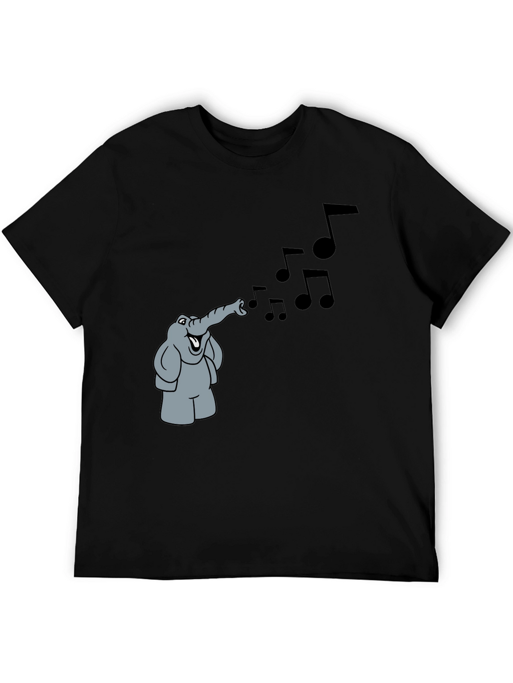 Musical Elephant Black T-Shirt