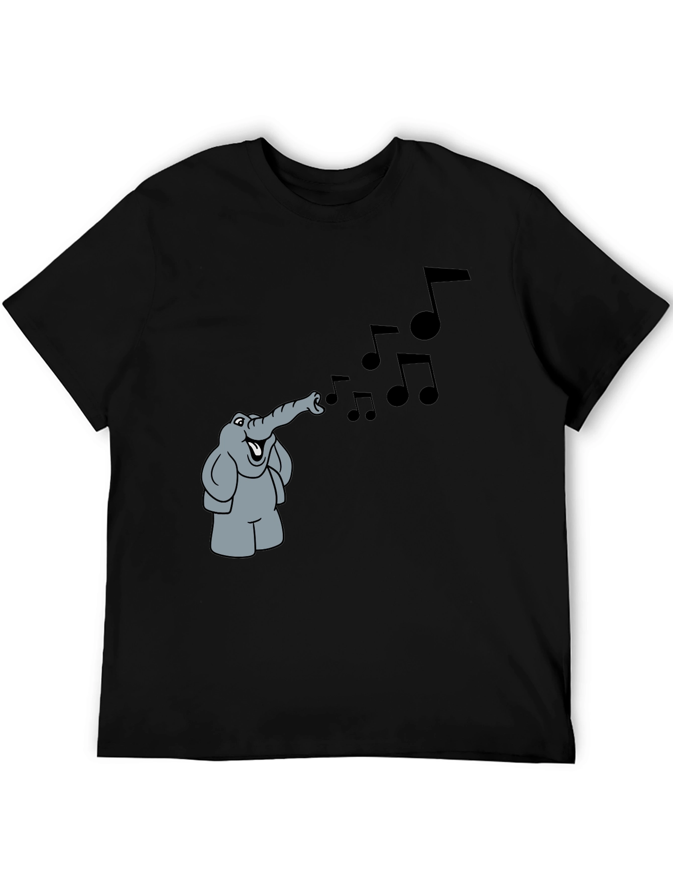 Musical Elephant Black T-Shirt