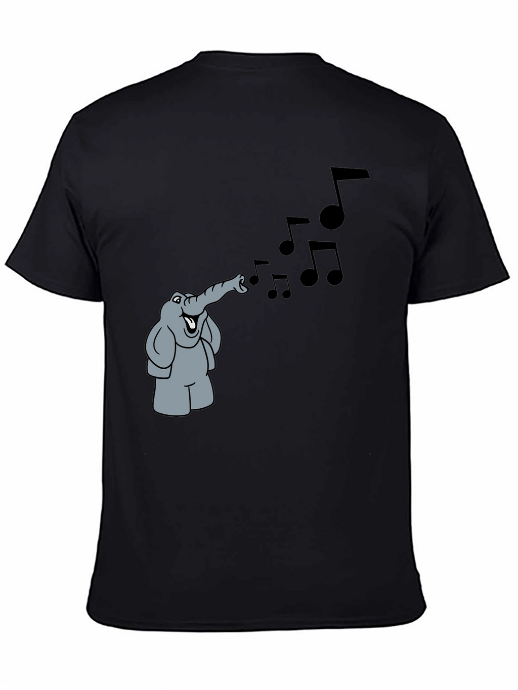 Musical Elephant Black T-Shirt