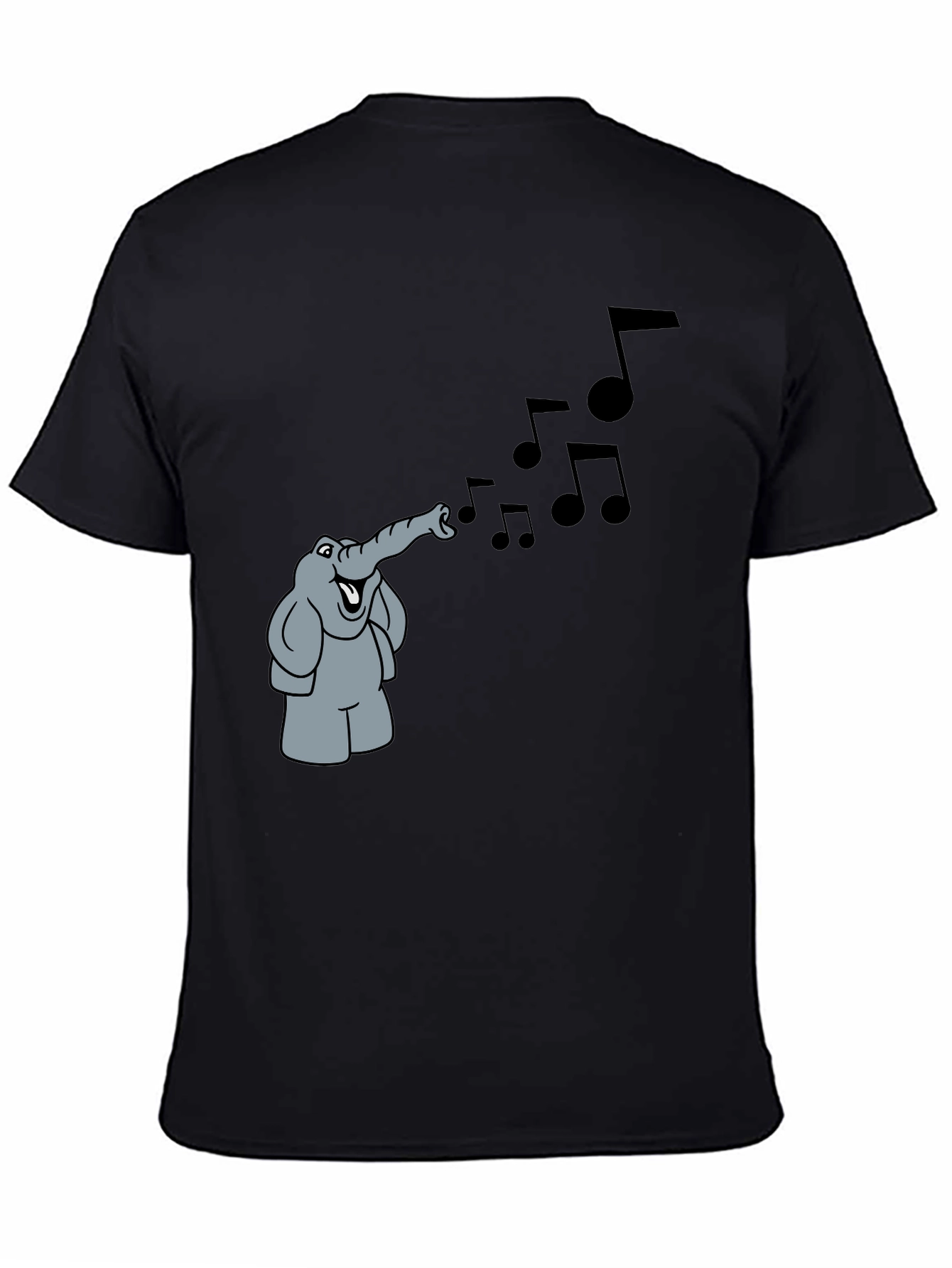 Musical Elephant Black T-Shirt