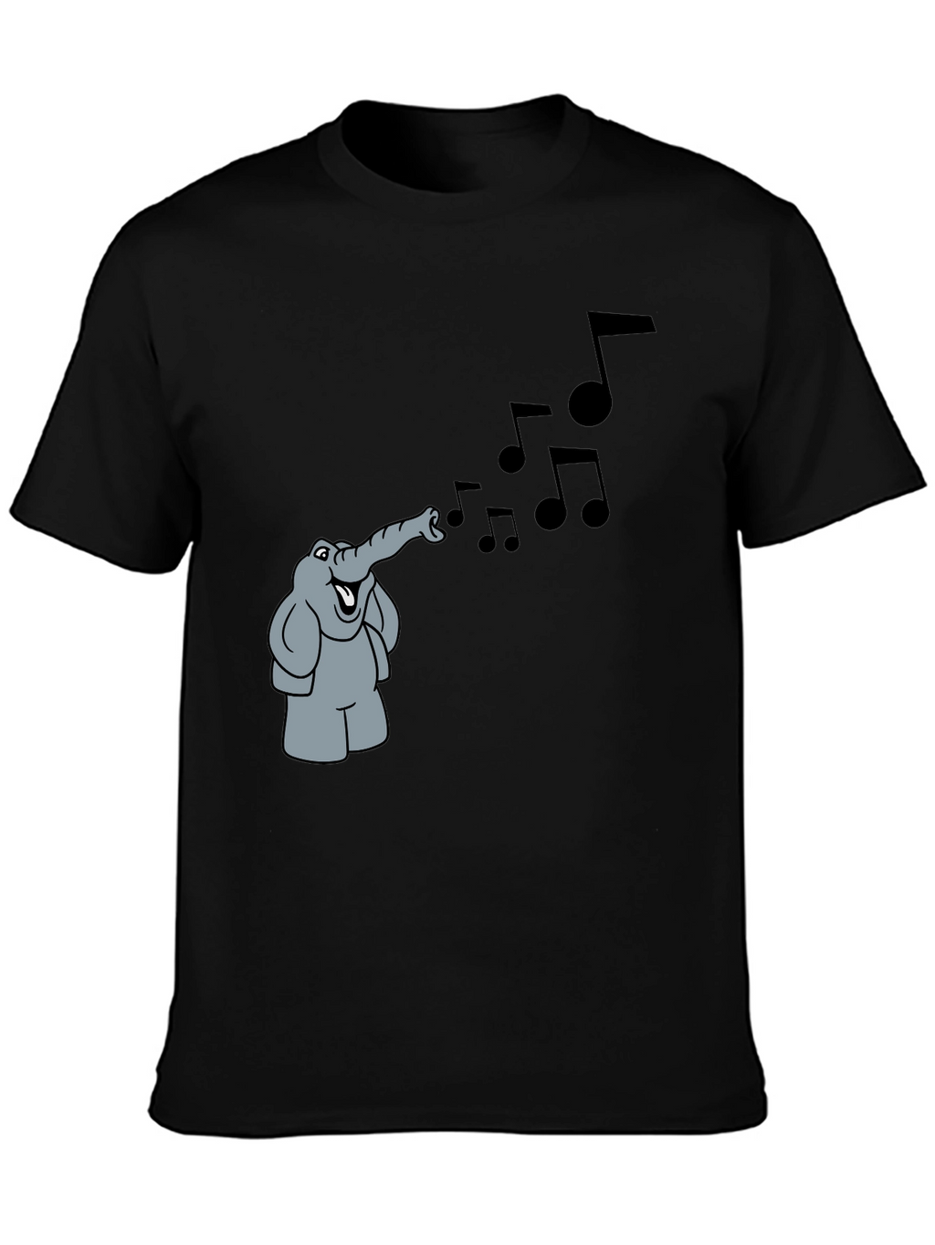 Musical Elephant Black T-Shirt