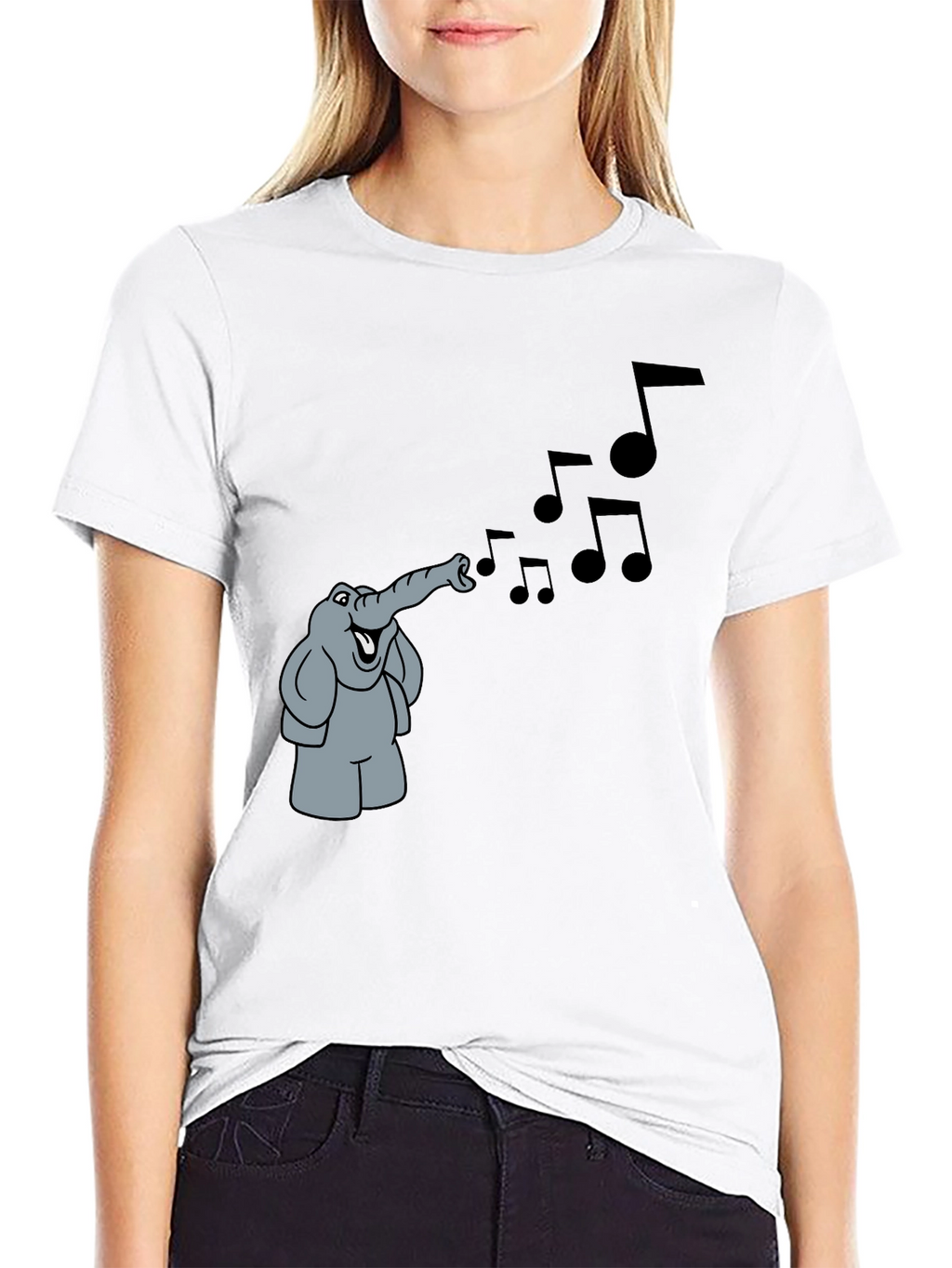 Musical Elephant Black T-Shirt