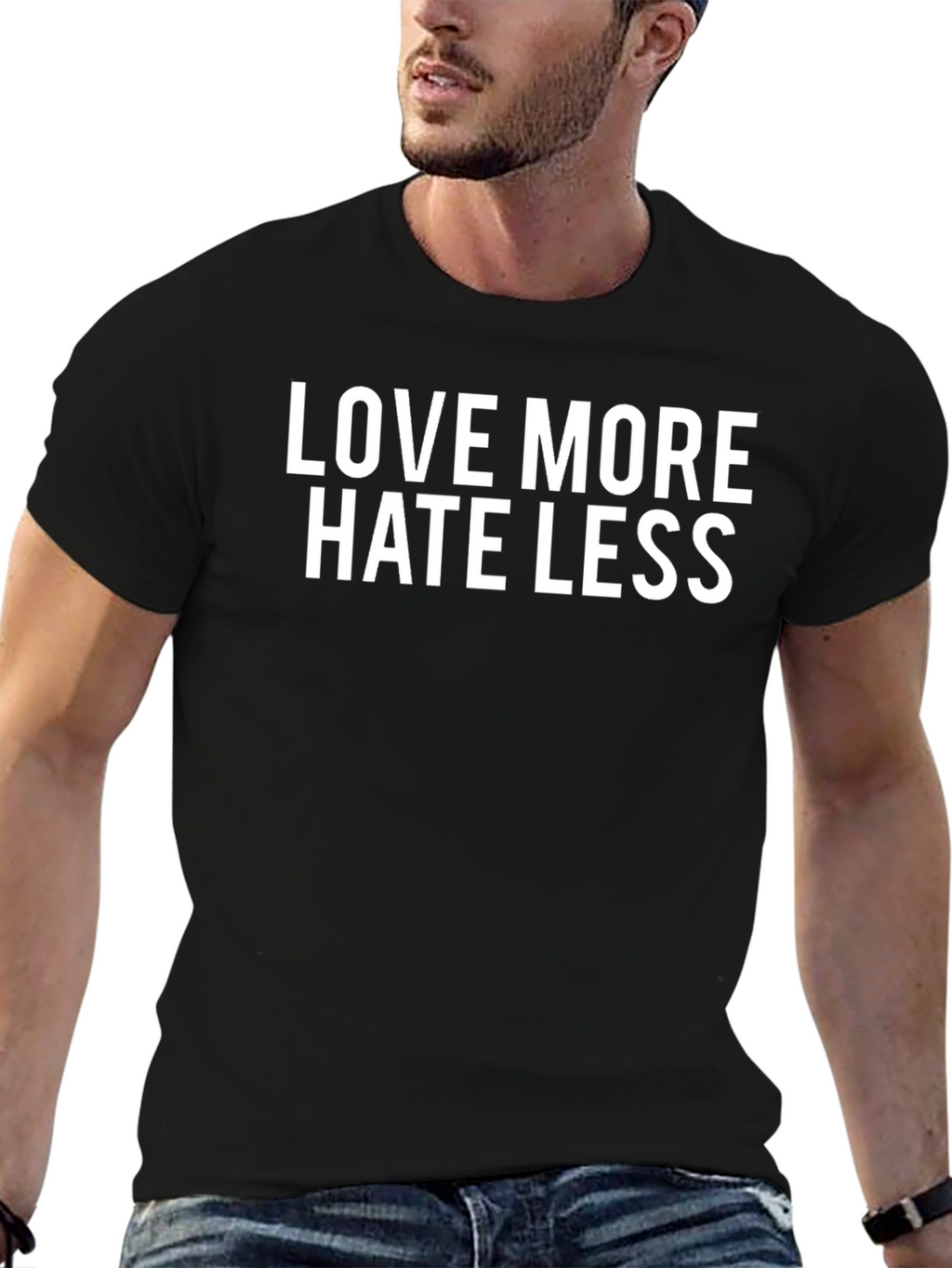 Love More Hate Less Graphic T-Shirt