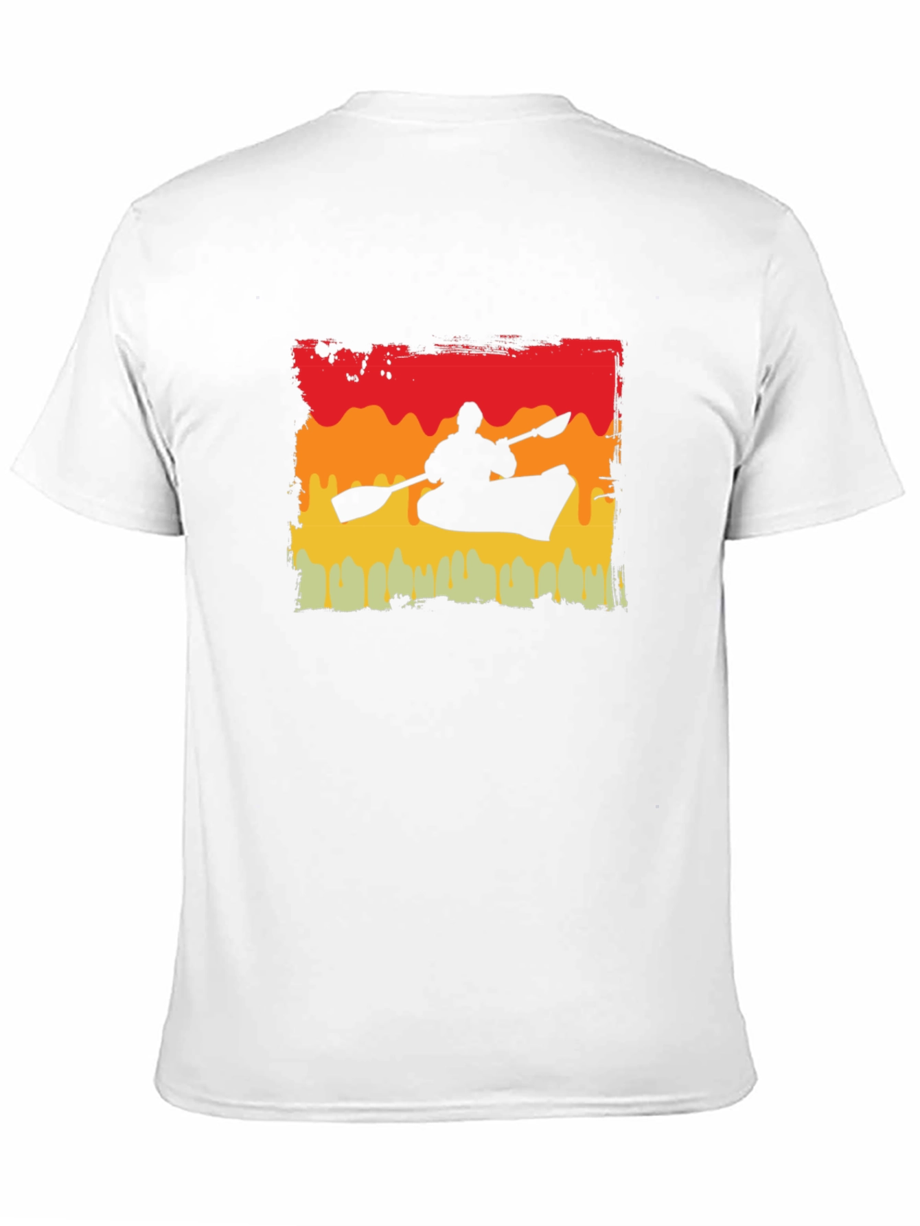 Kayak Silhouette T-Shirt - Retro Sunset Design