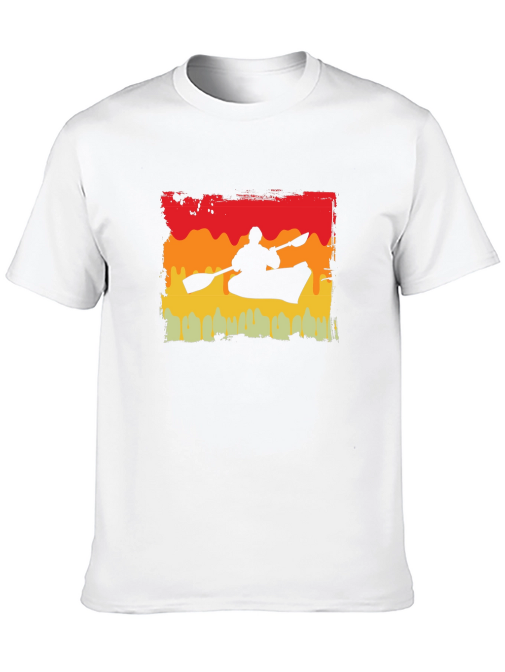 Kayak Silhouette T-Shirt - Retro Sunset Design