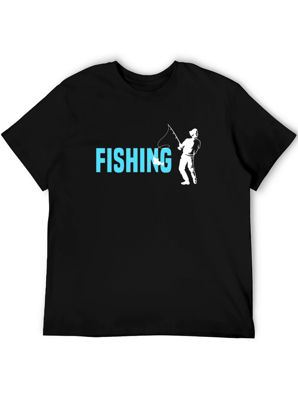 Fishing Graphic T-Shirt - Black Cotton Tee