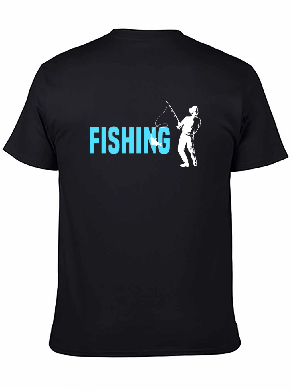 Fishing Graphic T-Shirt - Black Cotton Tee