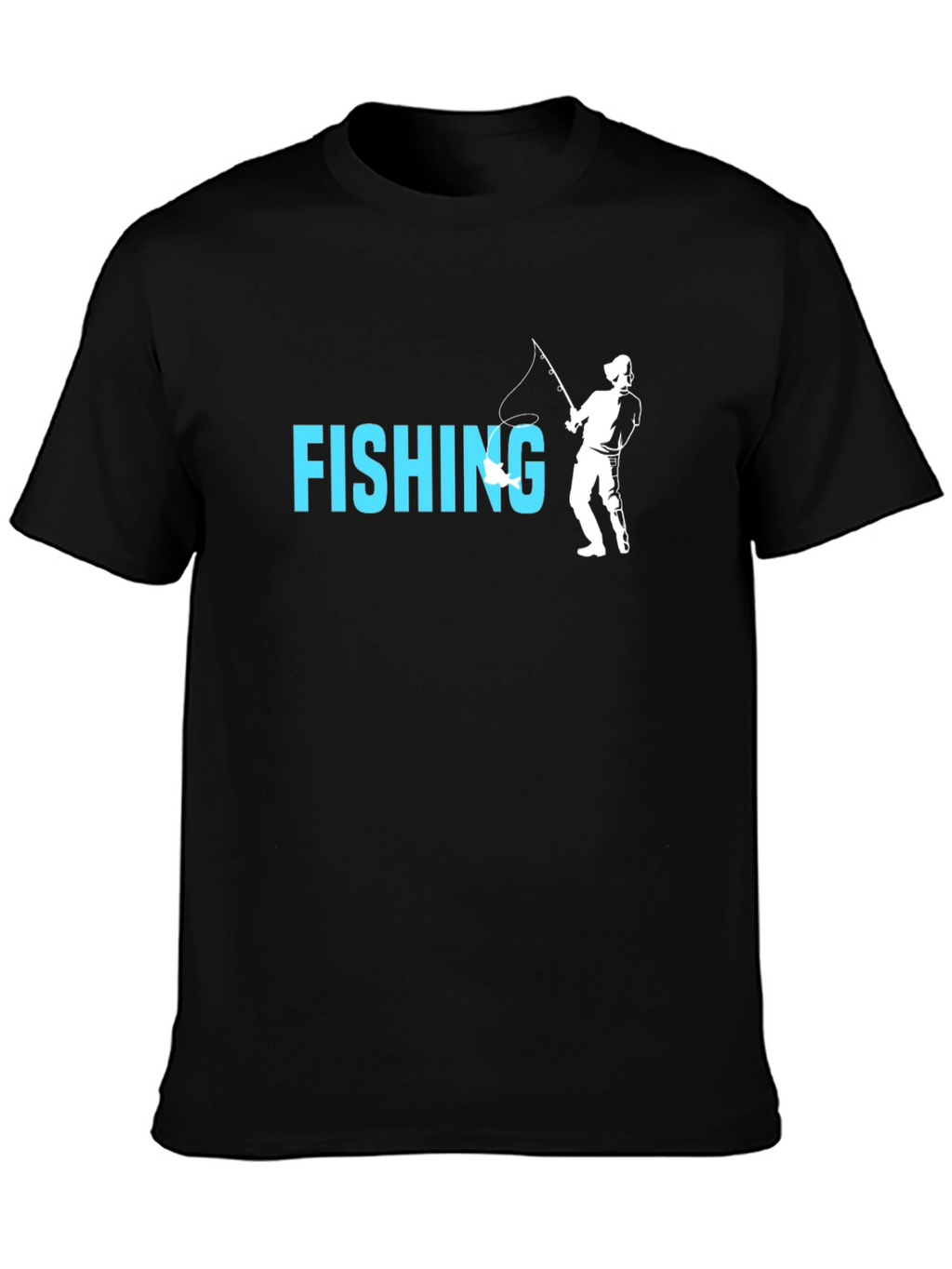Fishing Graphic T-Shirt - Black Cotton Tee