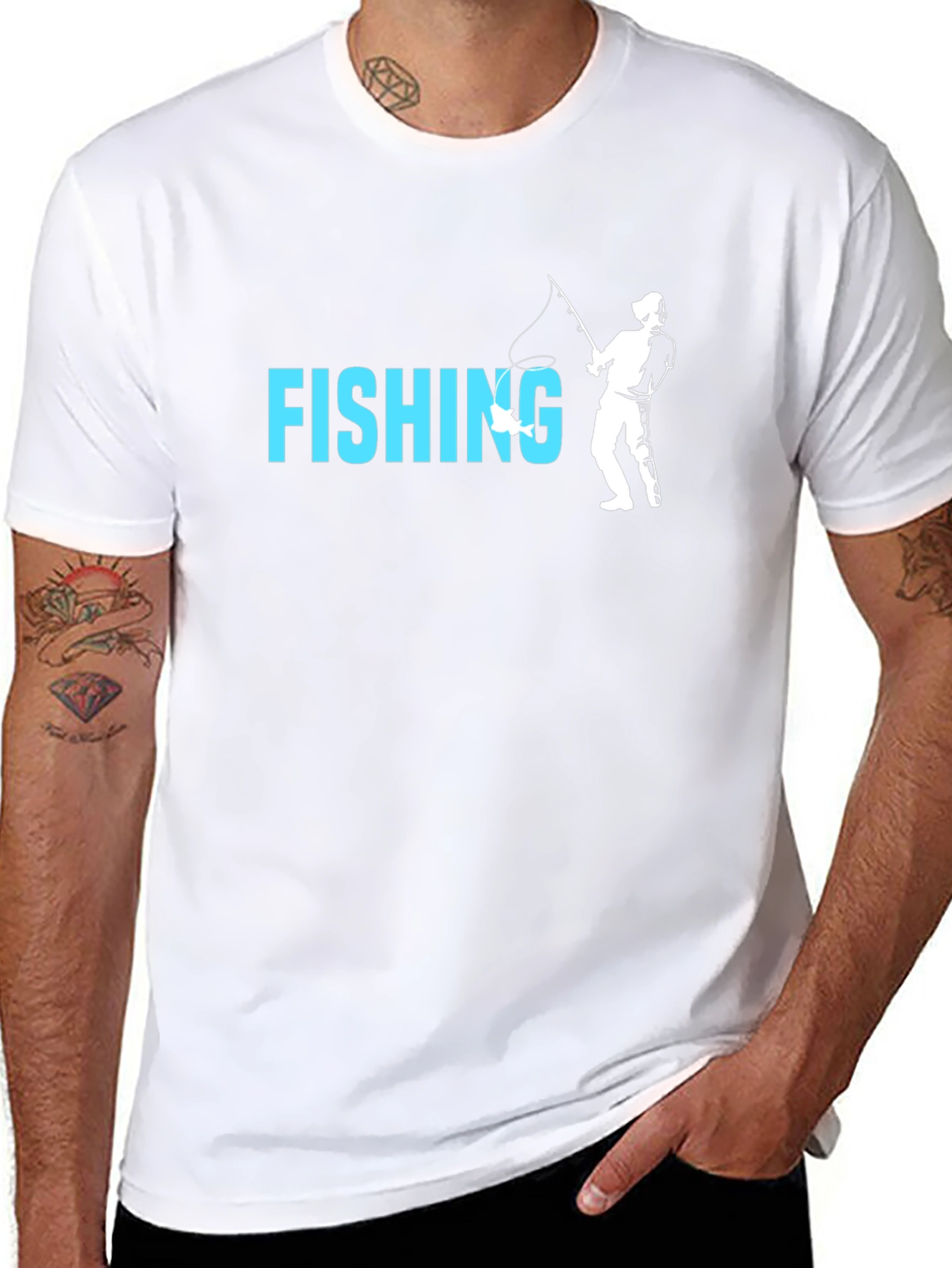 Fishing Graphic T-Shirt - Black Cotton Tee