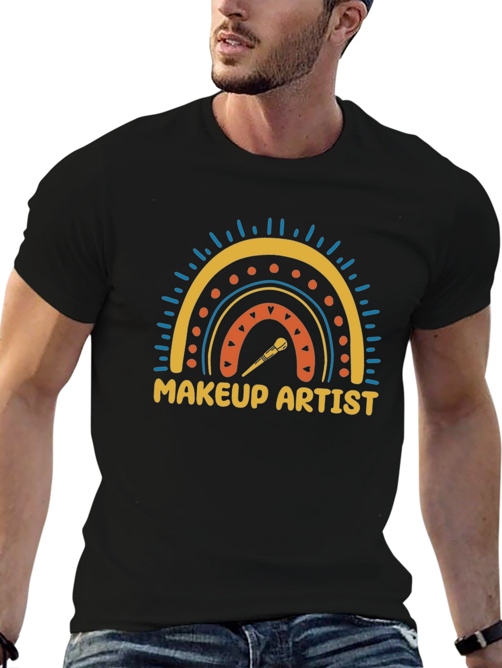 Makeup Artist Rainbow Graphic T-Shirt