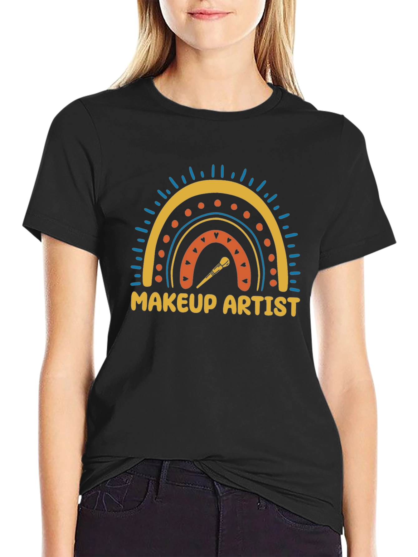 Makeup Artist Rainbow Graphic T-Shirt