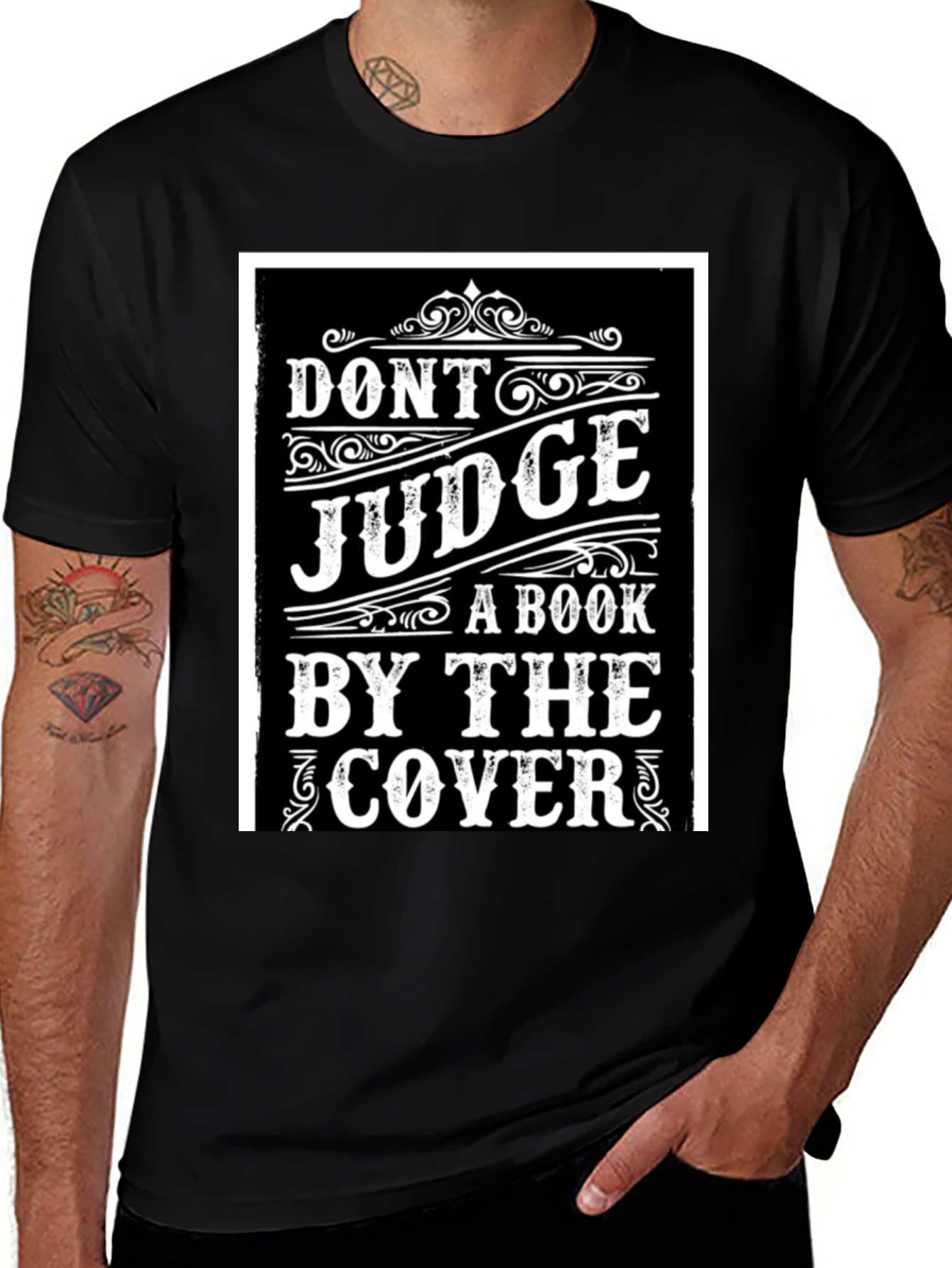 Dont Judge a Book T-Shirt - Black Graphic Tee