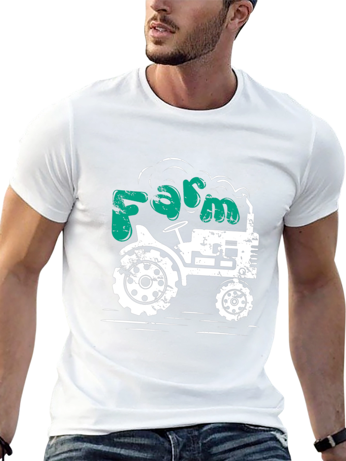 Farm Tractor Graphic Tee - Mens Black T-Shirt
