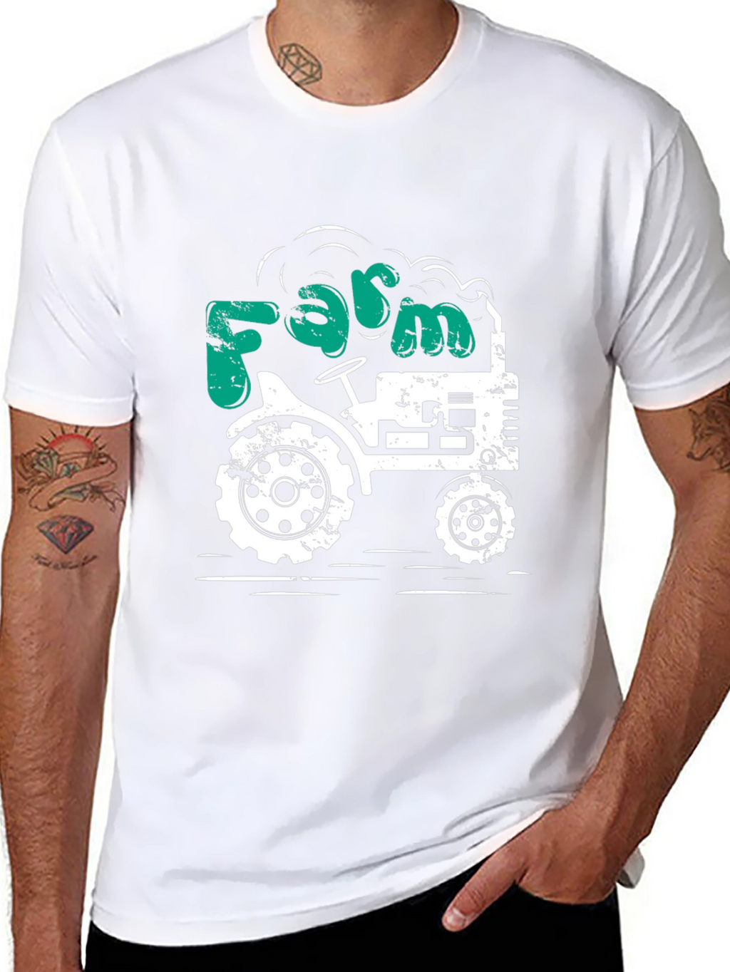 Farm Tractor Graphic Tee - Mens Black T-Shirt