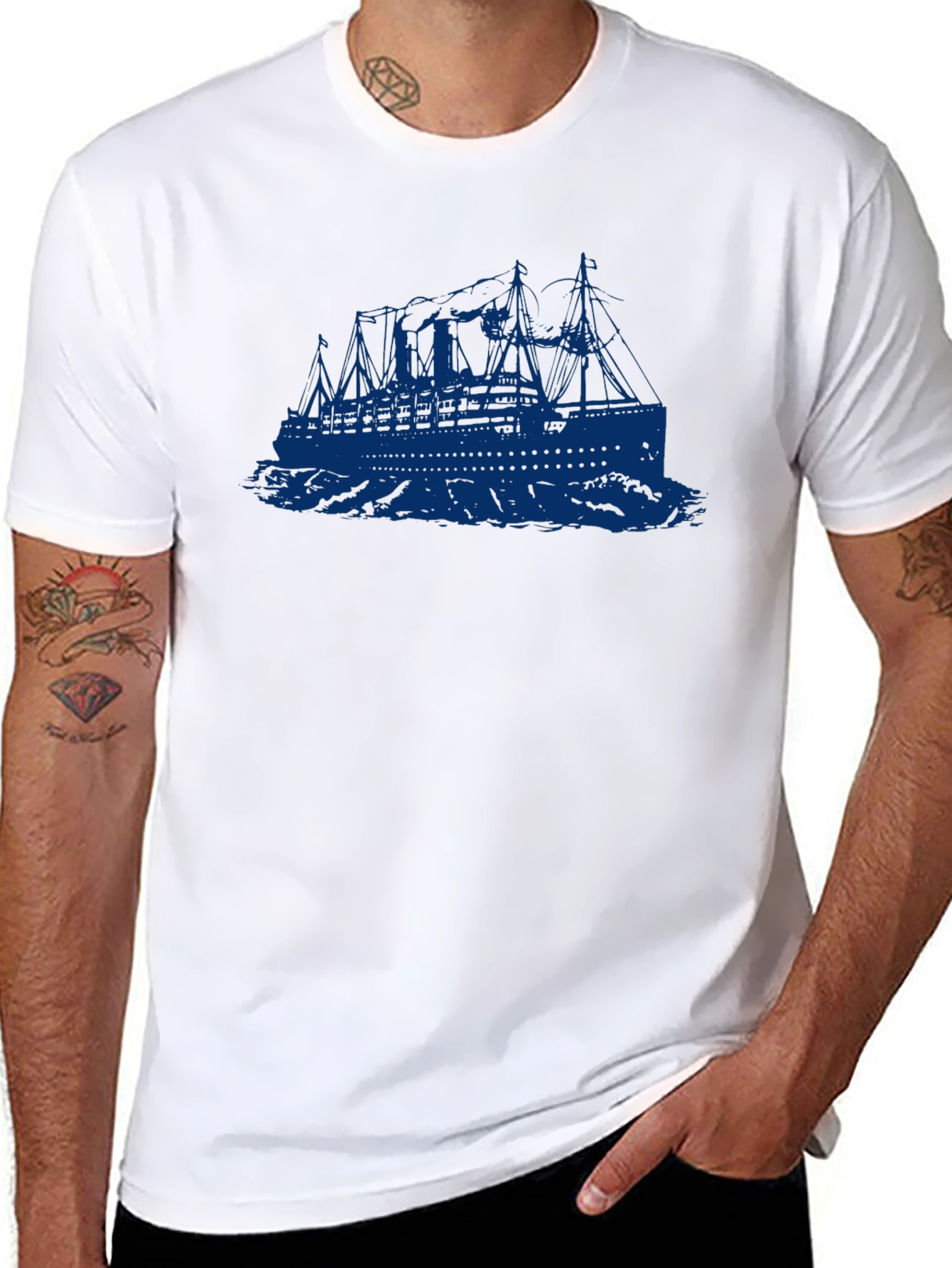 Titanic Graphic T-Shirt - Retro Ocean Liner Tee