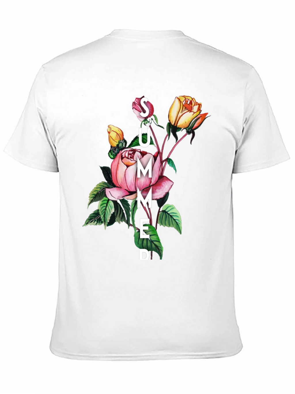 Summer Floral Graphic Black T-Shirt