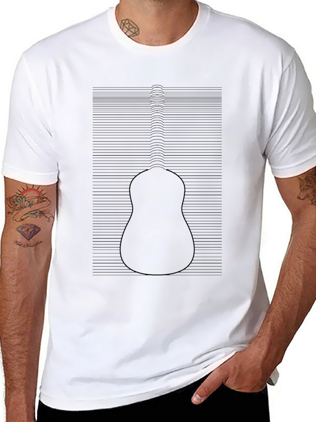 Guitar Illusion Black T-Shirt