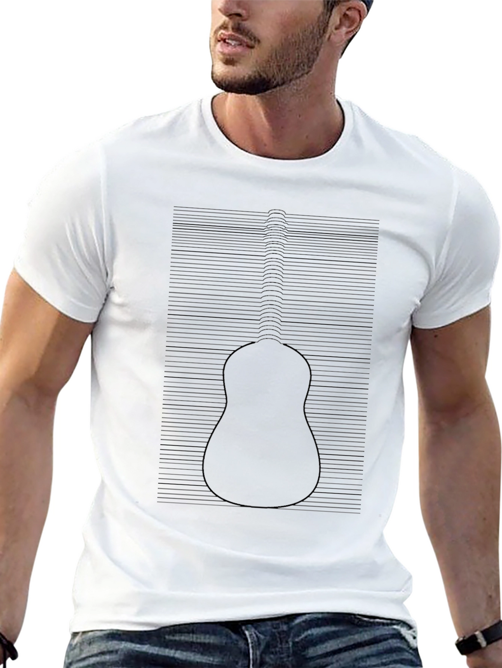 Guitar Illusion Black T-Shirt