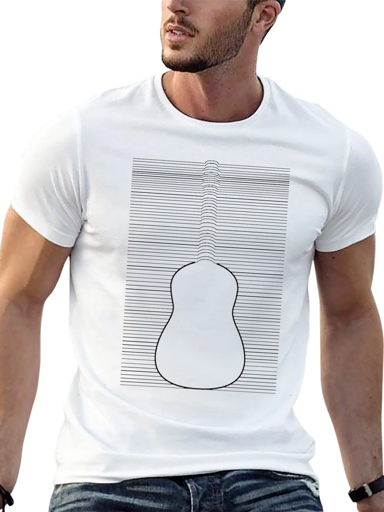 Guitar Illusion Black T-Shirt