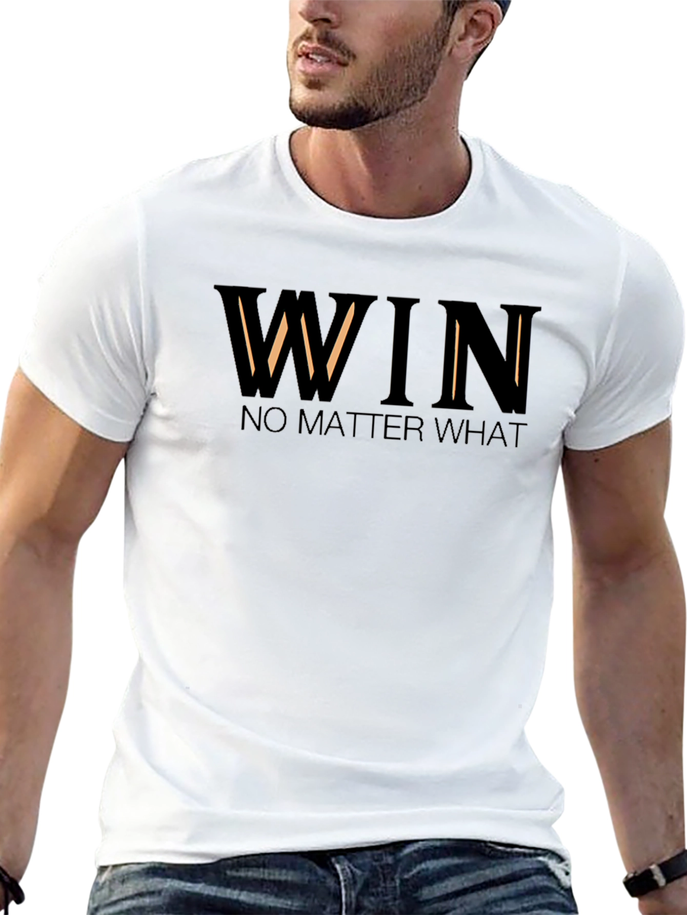 Win No Matter What - Mens Black Graphic T-Shirt