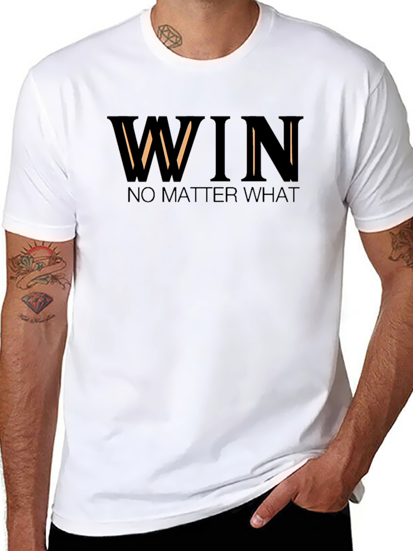 Win No Matter What - Mens Black Graphic T-Shirt