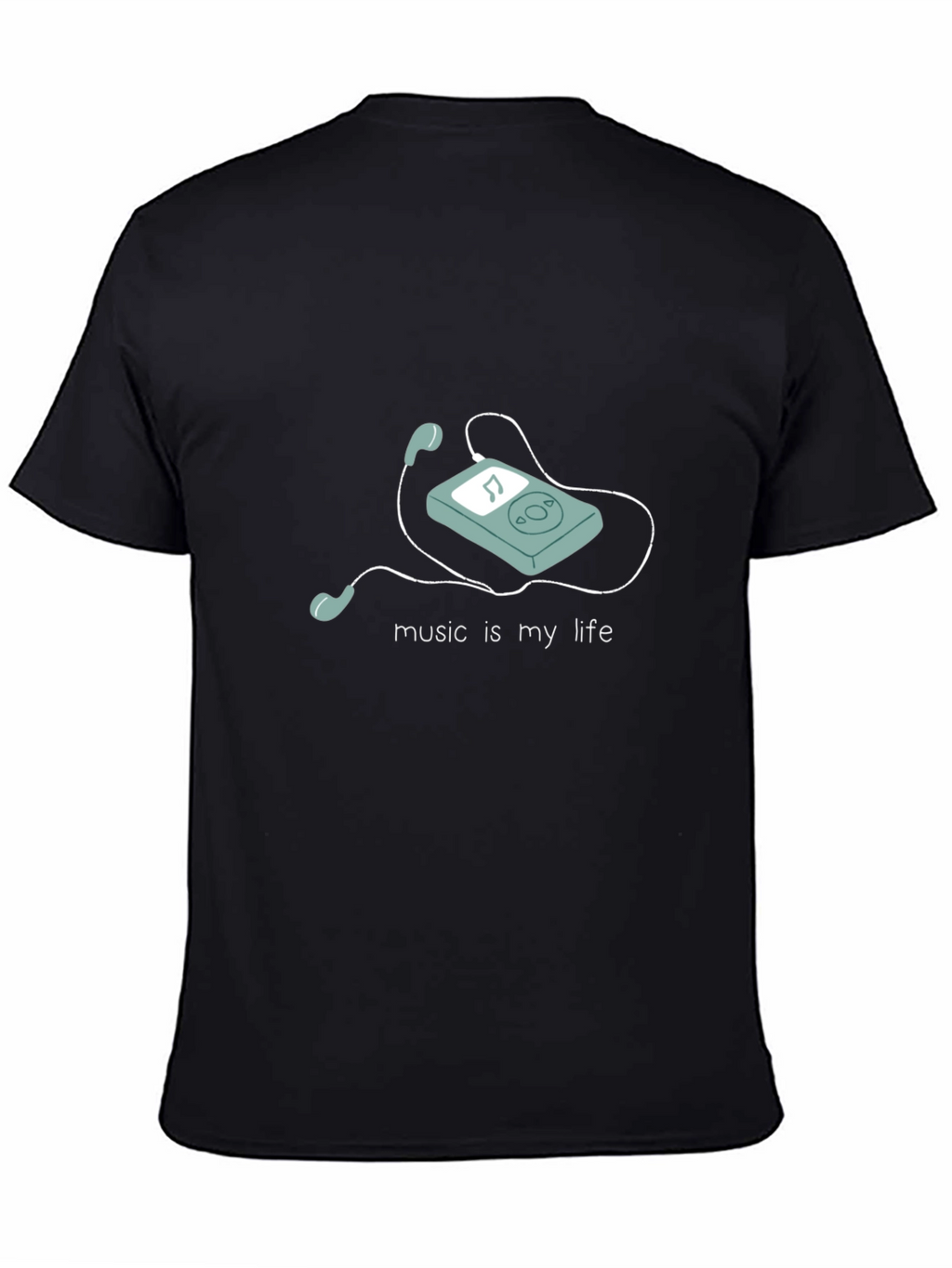 Music is My Life Black Graphic T-Shirt