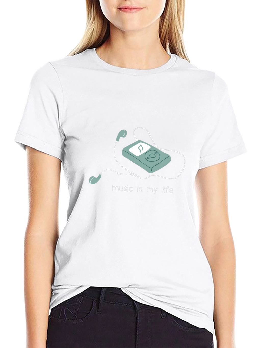 Music is My Life Black Graphic T-Shirt