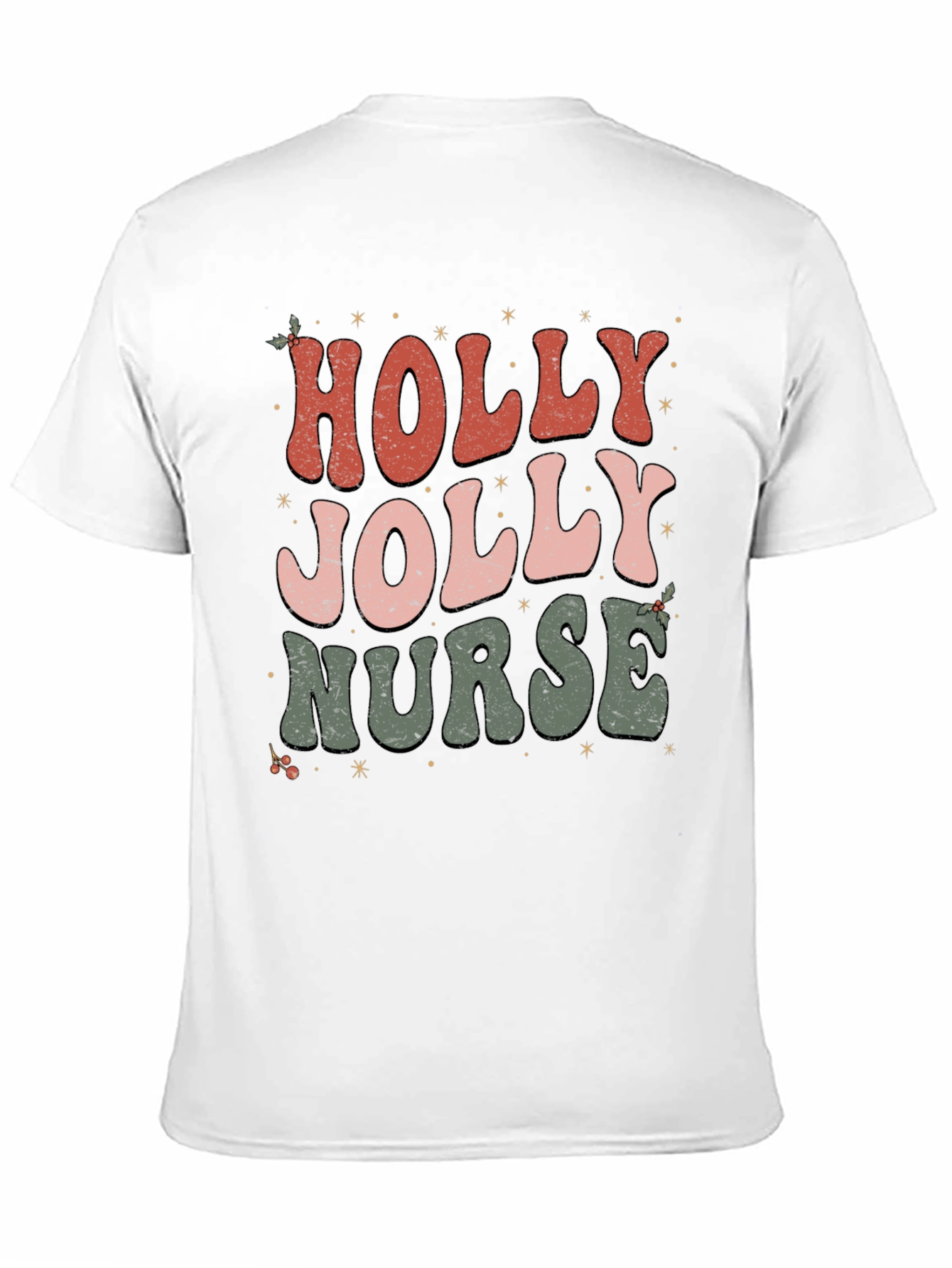 Holly Jolly Nurse Christmas T-Shirt