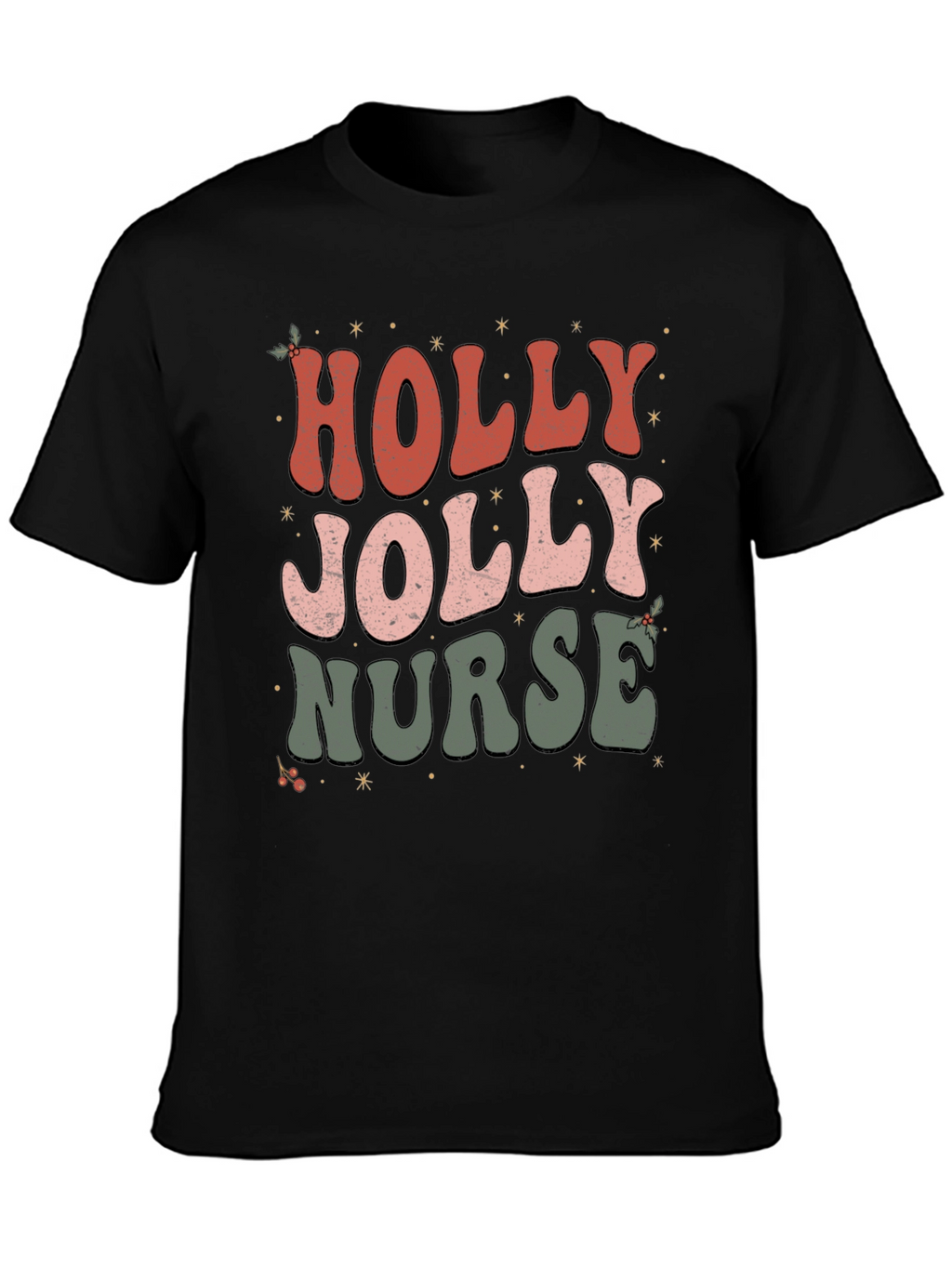 Holly Jolly Nurse Christmas T-Shirt