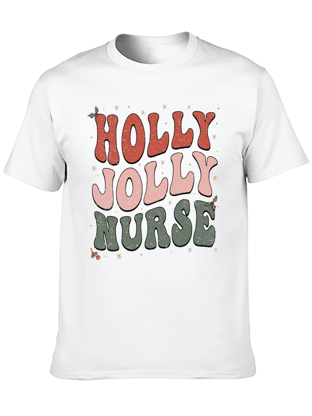 Holly Jolly Nurse Christmas T-Shirt