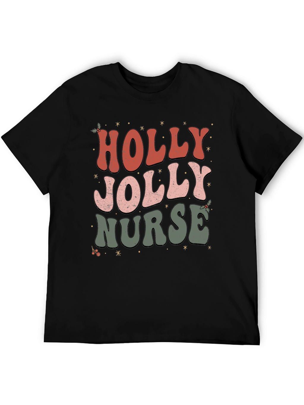 Holly Jolly Nurse Christmas T-Shirt