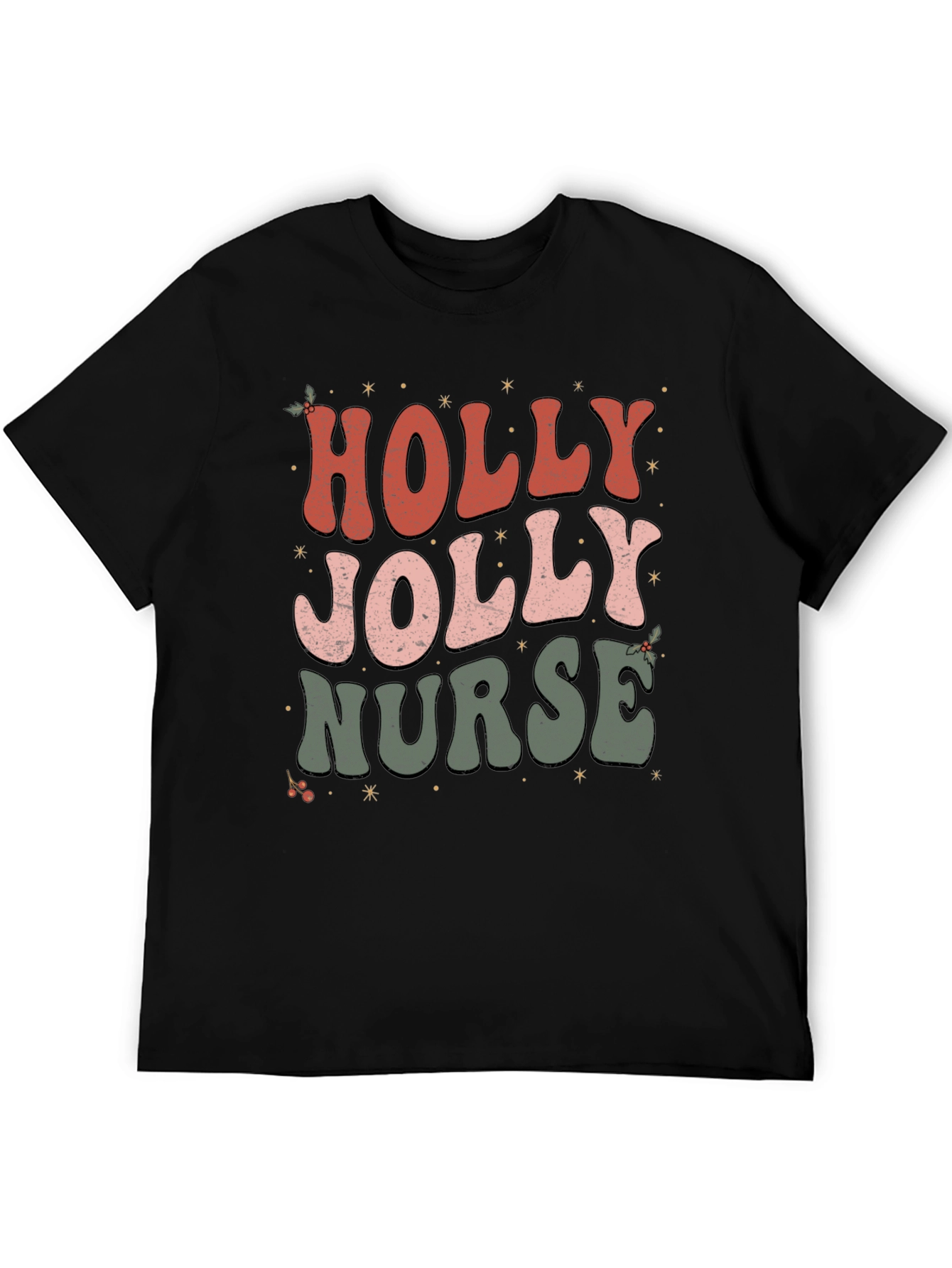 Holly Jolly Nurse Christmas T-Shirt