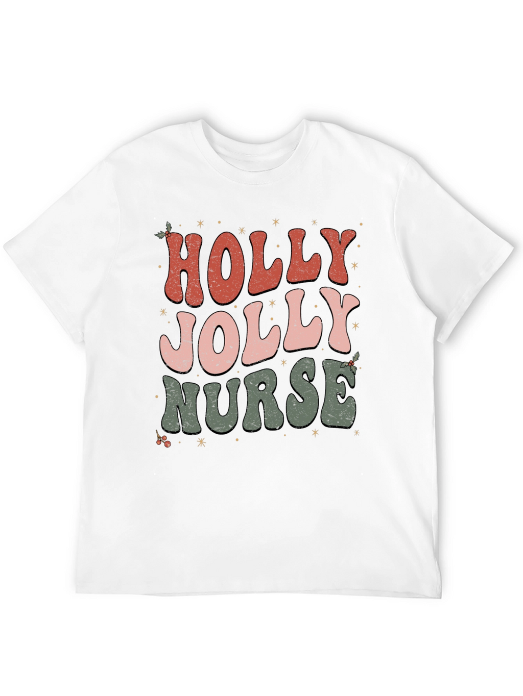 Holly Jolly Nurse Christmas T-Shirt