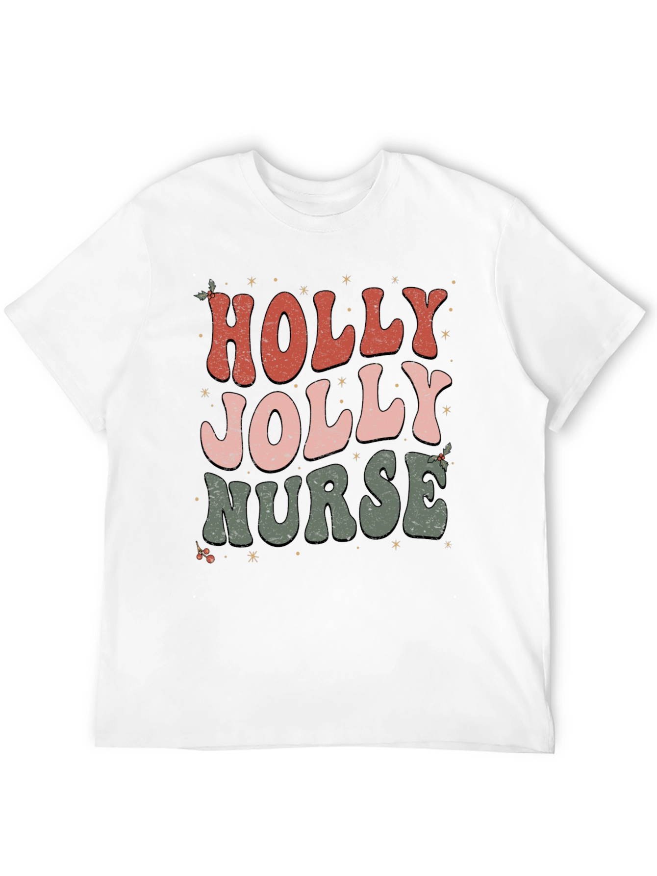 Holly Jolly Nurse Christmas T-Shirt