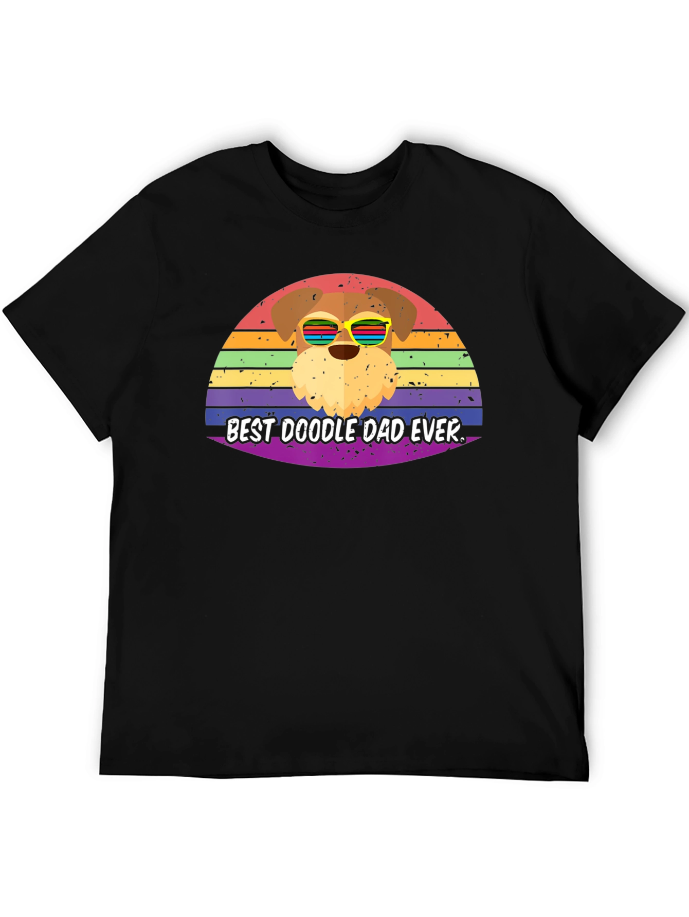 Best Doodle Dad Ever Tee - Rainbow Dog Lover Shirt