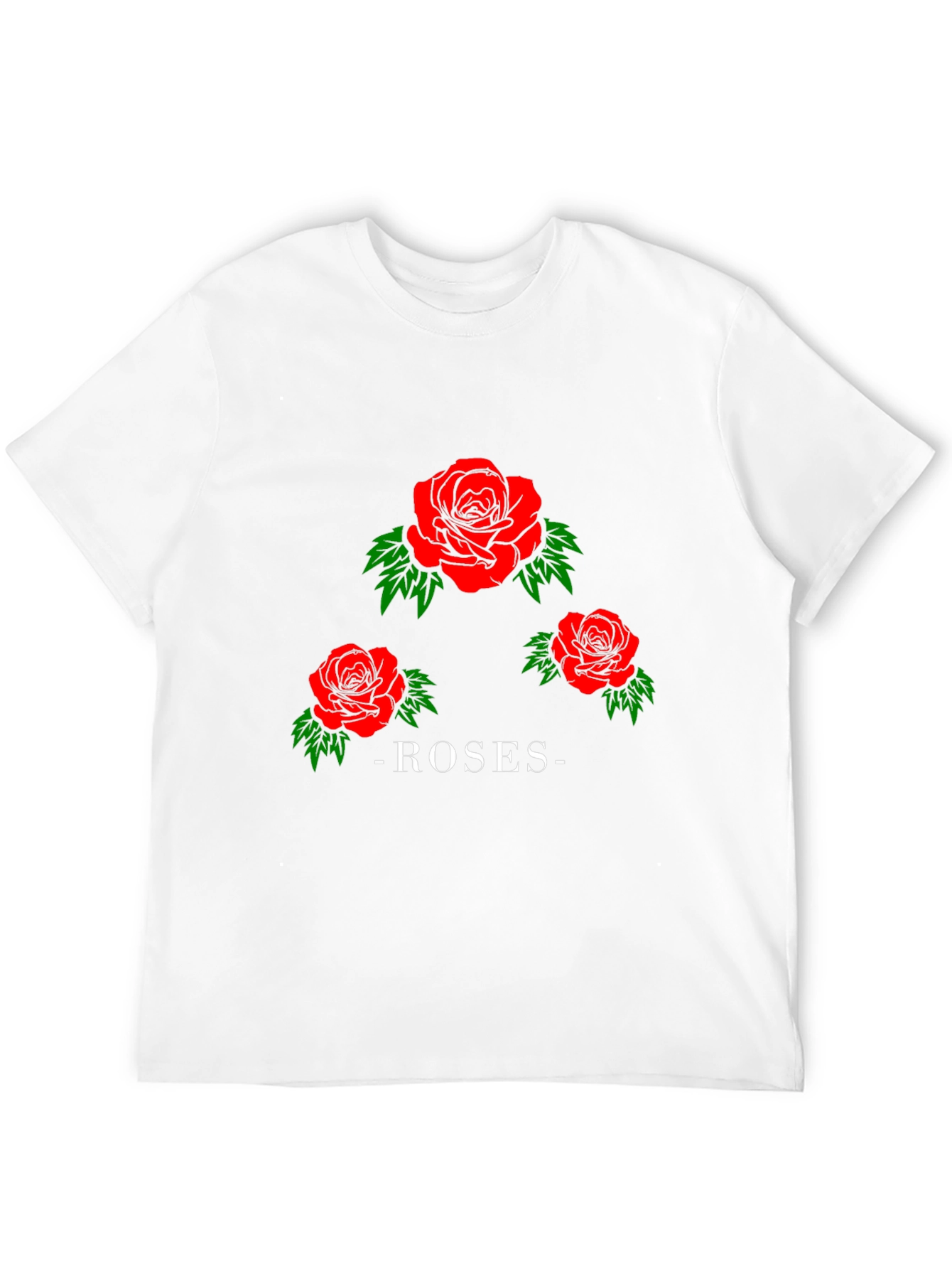 Roses Graphic Print Black T-Shirt