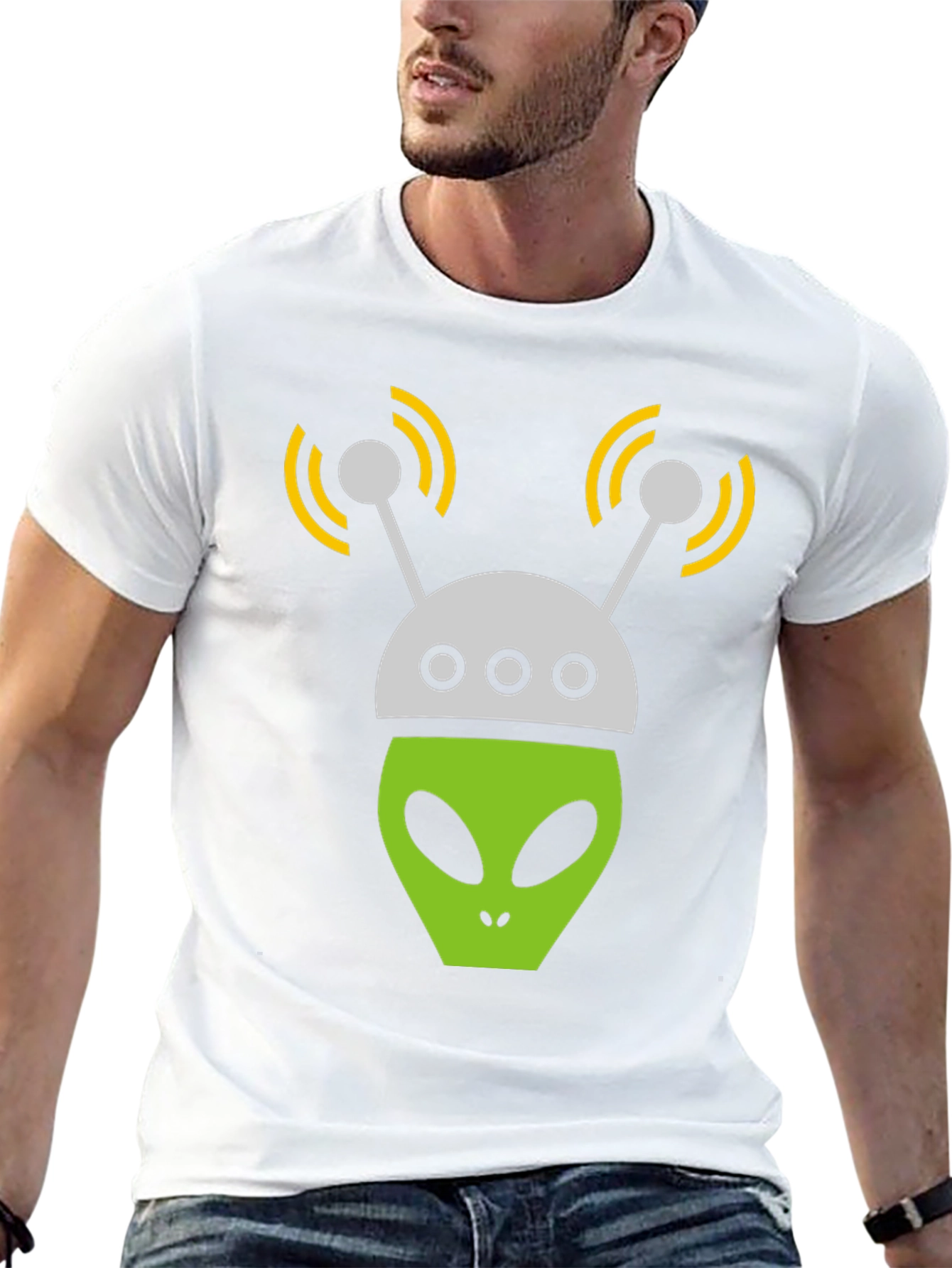 Alien Head Graphic Tee - Black T-Shirt