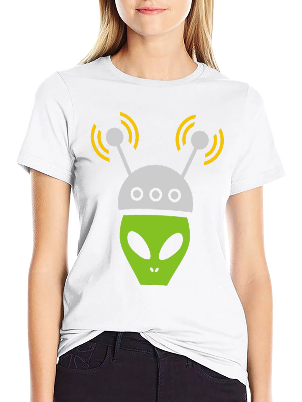 Alien Head Graphic Tee - Black T-Shirt