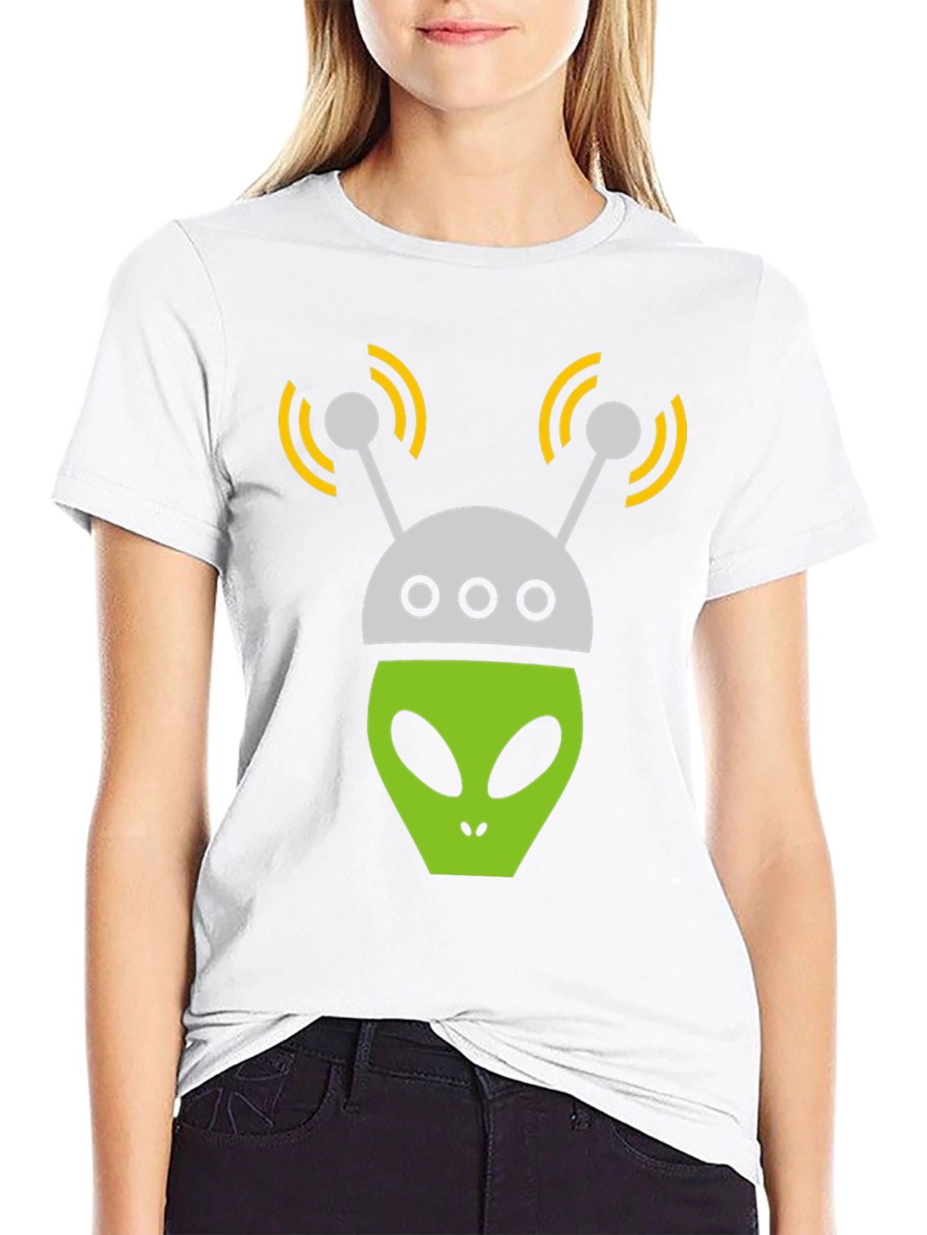 Alien Head Graphic Tee - Black T-Shirt