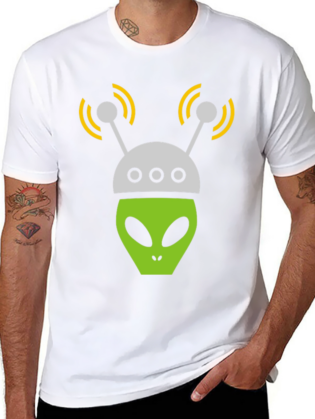 Alien Head Graphic Tee - Black T-Shirt