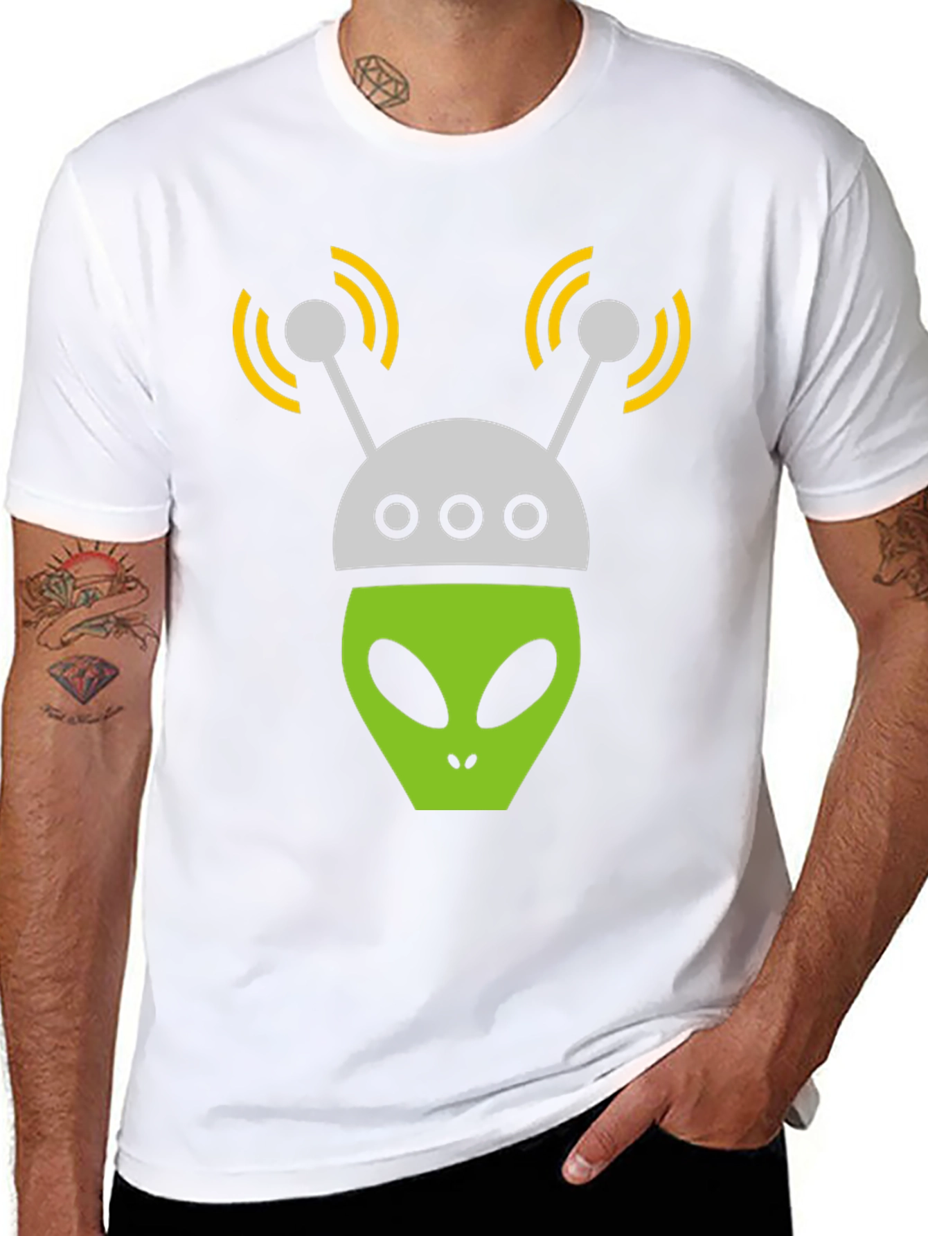 Alien Head Graphic Tee - Black T-Shirt