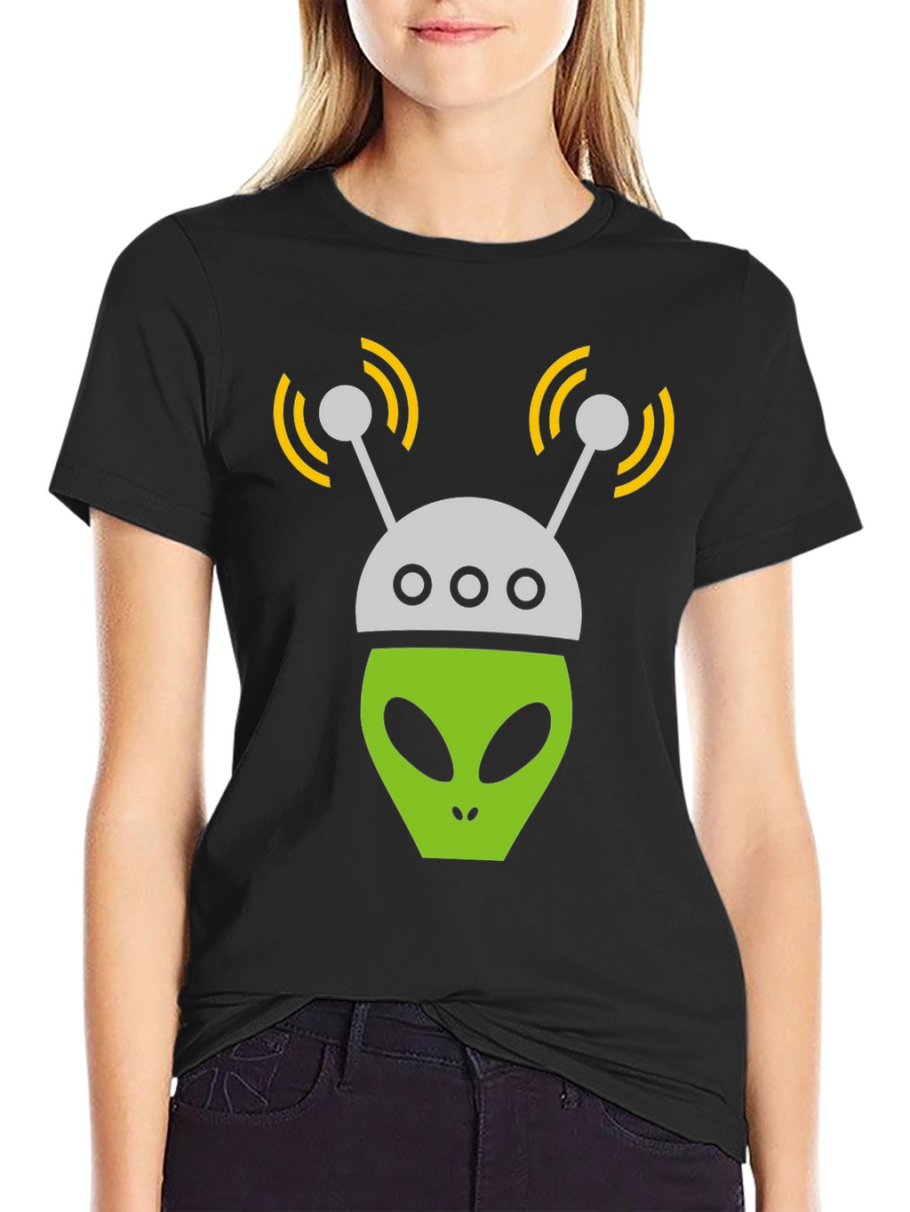 Alien Head Graphic Tee - Black T-Shirt