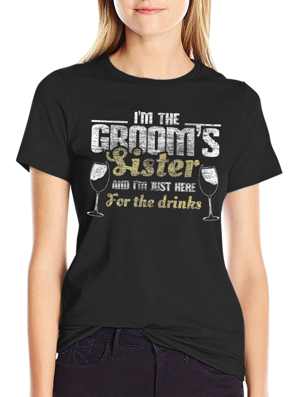 Grooms Sister Funny Wedding T-Shirt